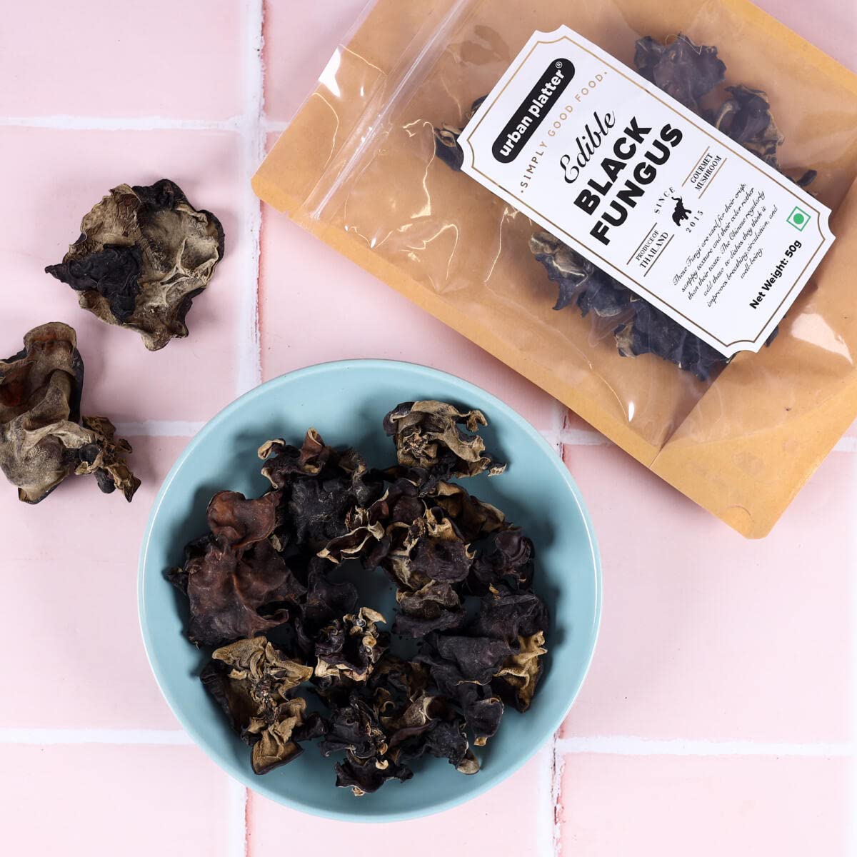 Urban Platter Edible Black Fungus Cloud Ear and Wood Ear Mushrooms, 50 g