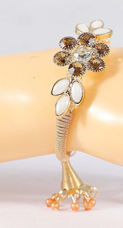 NMII Stylish Gold Plated Charm Pearls & Stone Bracelet For Women and Girls