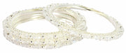 NMII Alloy Metal with White Pearls & Golden Balls Designer Bangles Set For Women & Girls | Kada Set For Women | Traditional Women's Bangles For Wedding, Party, Festive, Occasion Wear- Set of 4