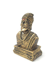 SHINDE EXPORTS Chatrapati Shivaji Maharaj Statue murti Idol for car Dashboard (Golden)