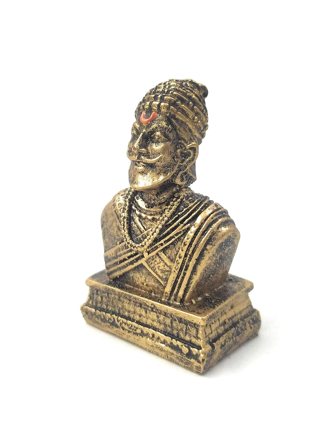 SHINDE EXPORTS Chatrapati Shivaji Maharaj Statue murti Idol for car Dashboard (Golden)