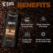 Beardo De-tan Har Roz Kit For Men (Set of 3) | Detan Face Wash & Detan Scrub & Detan Body Wash with Powerful Coffee Extract for Tan Removal | Hydrates & Exfoliates Men's Skin for Oil Control
