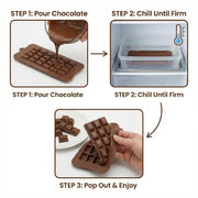 E-COSMOS® Silicone Bar Chocolate Mould Break Apart Choc Block Mould, Chocolate Color (Pack of 1) (Cadbury Design)