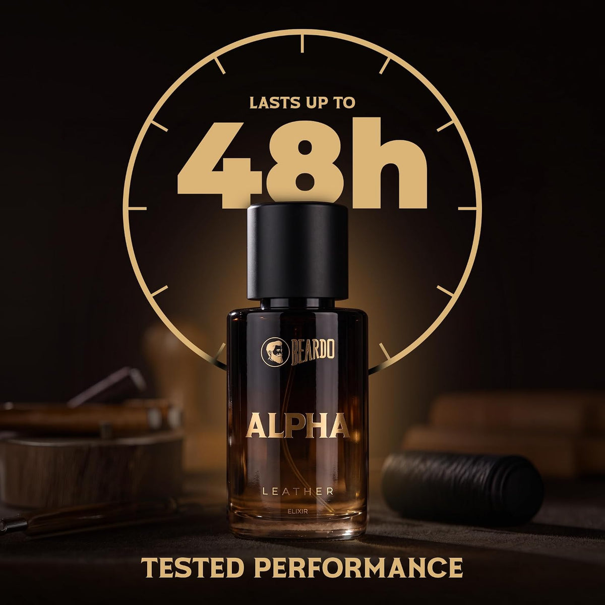 BEARDO Alpha Leather Elixir 30ml | Extrait De Parfum | Leathery Perfume For Men | Long Lasting Perfume | Premium Gift For Man | Gift For Husband | Boyfriend