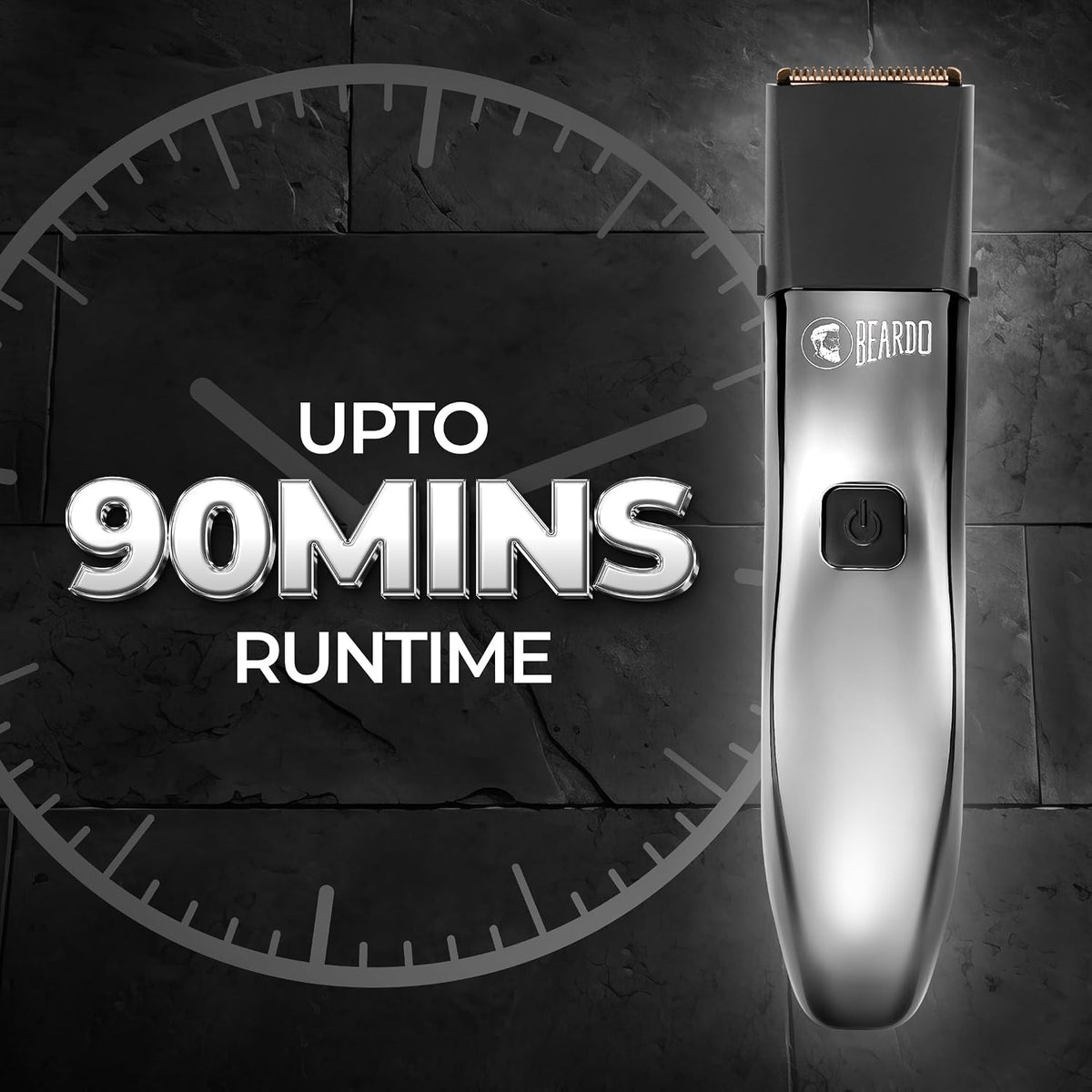 Beardo Chrome Beast Multipurpose Full Body Groomer Trimmer Set For Men | 40 Length Settings | 8 attachments | Beard/Hair/Body/Precision/Ear/Nose Trimmer|With Dock|90 min. run time | All-in-1 trimmer