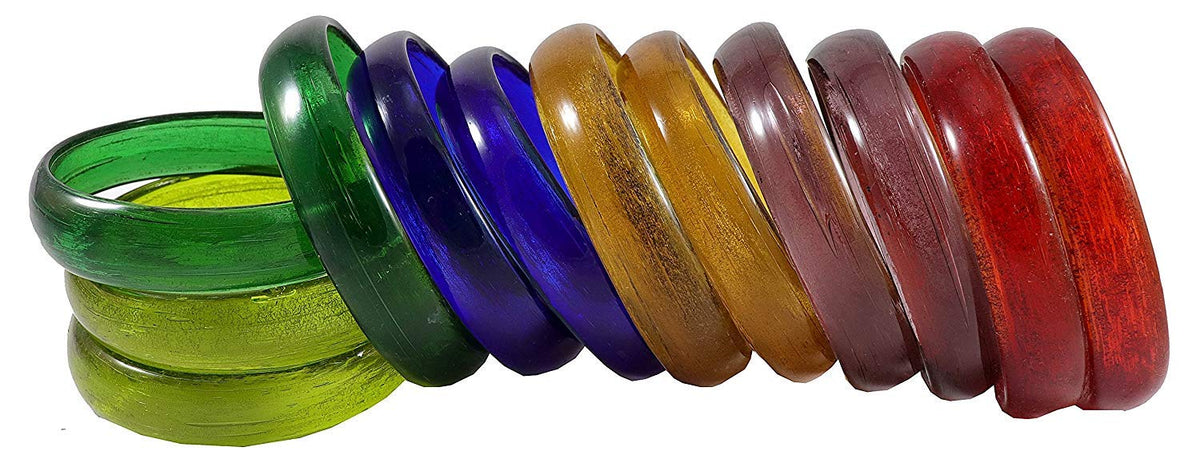 NMII Beautiful Matte Finish Transparent Multicolor Glass Kada for Women & Girls on Different Occasions
