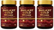 Carbamide Forte Shilajit Gold Capsules For Women With Pure Shilajeet Swarna Bhasma, Saffron & Ashwagandha | Himalayan Shilajit for Women | Shilajeet Gold Original | 60 Veg Capsules (Pack of 3)