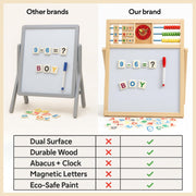 Toy Imagine Wooden 2 in 1 White Board & Black Board for Kids