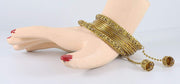 NMII Traditional Metal Bangles Set For Women & Girls with Zircon Gemstone & Latkan | Stylish Oxidised Look Gold Plated Bangles | Women's Fashion Jewellery