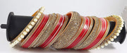 NMII Acrylic (Plastic) and Zircon Gemstone Studded with Pearl Glossy Finished (ONLY 1 HAND) Chuda Set For Women and Girls