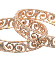 Priyaasi Rose Gold Plated Embossed Bangles Set of 2