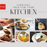 Parage 6 Pieces Stainless Steel Kitchen Tools for Cooking & Serving, Basting Spoon (Chamcha), Ladle(Karchhi), Slotted Turner, Skimmer(Jhara), Turner/Spatula (Palta), Blending Egg Whisk, Silver