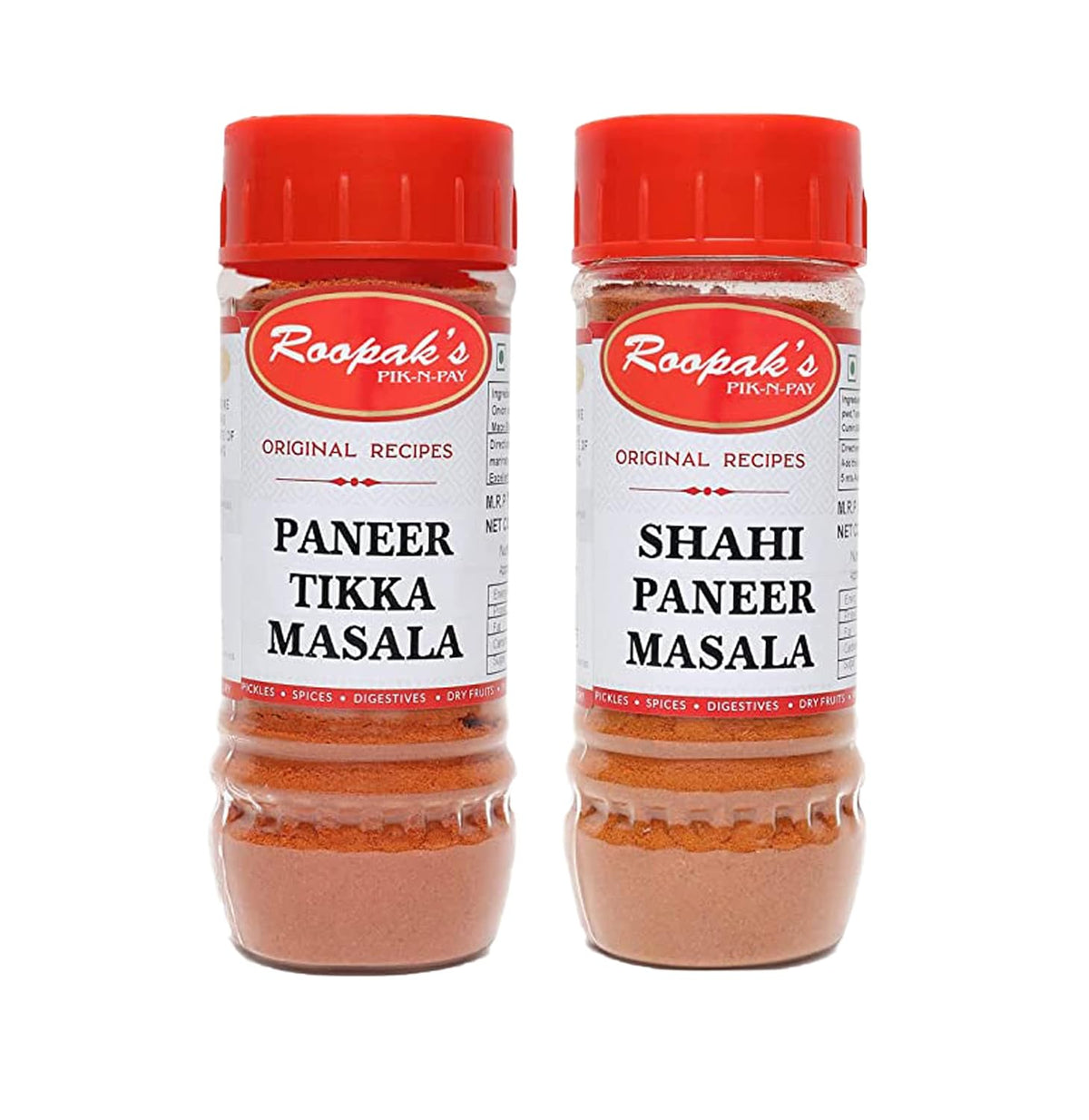 ROOPAK'S PIK-N-PAY Shahi Paneer Masala & Paneer Tikka Masala Combo Pack - 100gm Each | Ready To Use Indian Spice Mix For Curries Preparation | 100% Vegetarian And Preservatives Free