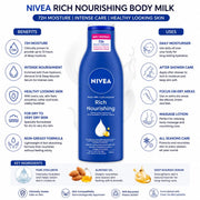NIVEA Rich Nourishing Body Lotion 400ml for Dry Skin with Almond Oil and Deep Moisture Serum Intensive Hydration Moisturizer for Women and Men Non Greasy Fast Absorbing Body Lotion