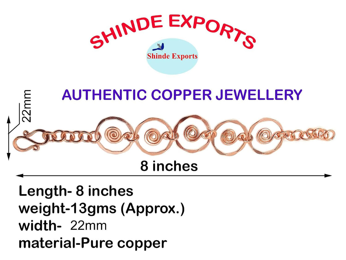 SHINDE EXPORTS Copper Bracelet for Women Pure Original/Ladies Copper Bracelet.