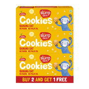 Slurrp Farm Banana Oat Cookies | No Maida No Refined Sugar | Healthy Cookies Made With Multigrain | Perfect for Tiffins, Travel or Snack Time | Pack of 3 x 80g