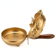 DSH Home Purifying Incense Burner Loban Burner with Wooden Handle Dhoop Dhuni Burner Home Office Temple Prayer Butler.(L-7)
