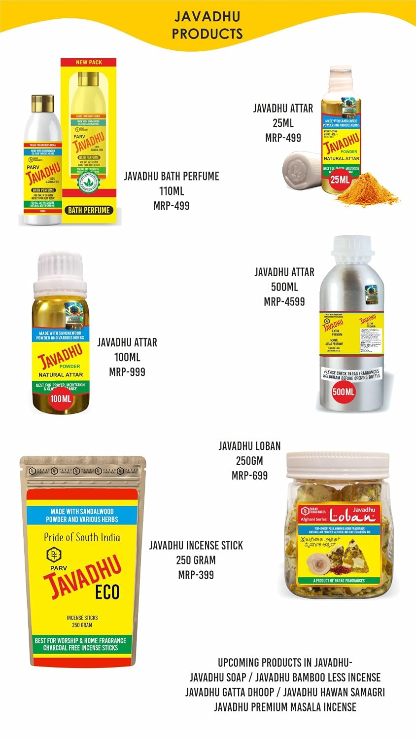 Parag Fragrances Parv Javadhu Bath Perfume 110ml For All Day Freshness/Javadhu Liquid Perfume (Water Soluble Perfume)