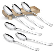 Parage 6 Pieces Stainless Steel Table Spoon Set for Home & Kitchen, 18.5 cm Long, Tea, Coffee, Sugar, Condiments & Spices, Dining Tableware Set, Silver