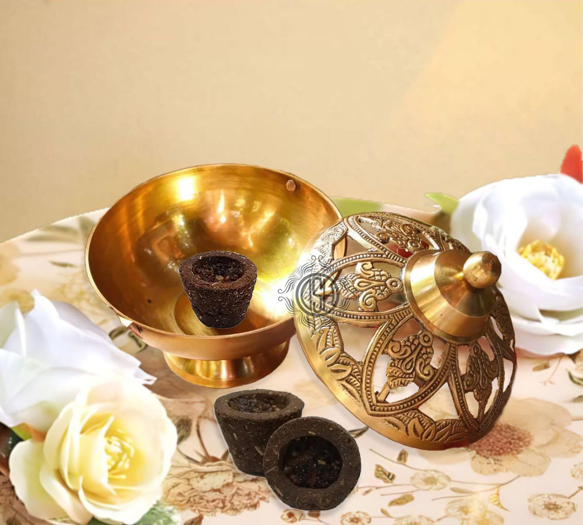 DSH Brass Incense Burner Dhoop Dani Dhuni Brass Incense Loban Sambrani Burner Dhuna Dani Arti Loban Dani Dhoop Burner for Puja Home Mandir.