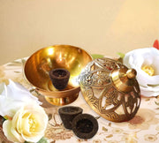 DSH Brass Incense Burner Dhoop Dani Dhuni Brass Incense Loban Sambrani Burner Dhuna Dani Arti Loban Dani Dhoop Burner for Puja Home Mandir.