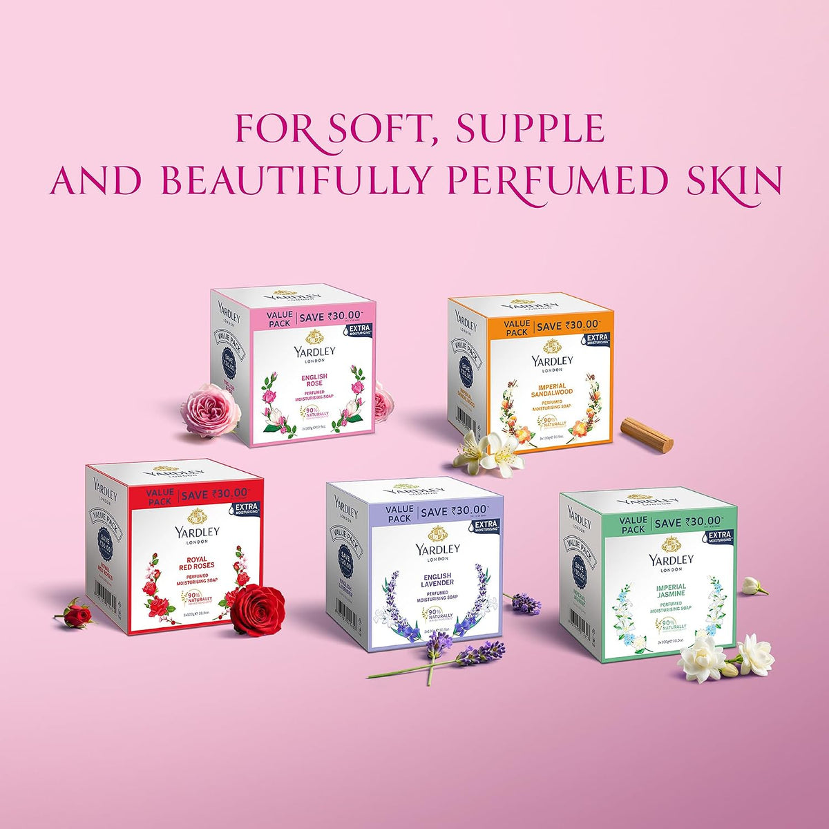 Yardley London English Rose Luxury Soap, 100 G, Pack of 3