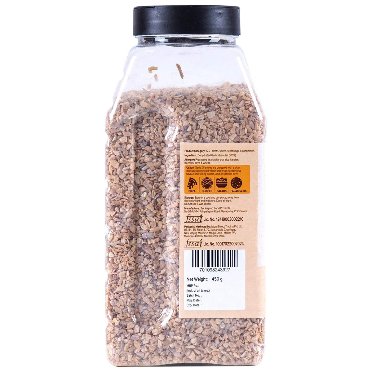 Urban Platter Dehydrated Garlic Granules Shaker Jar, 100g / 3.5oz [Versatile, Savoury, Great Flavour]