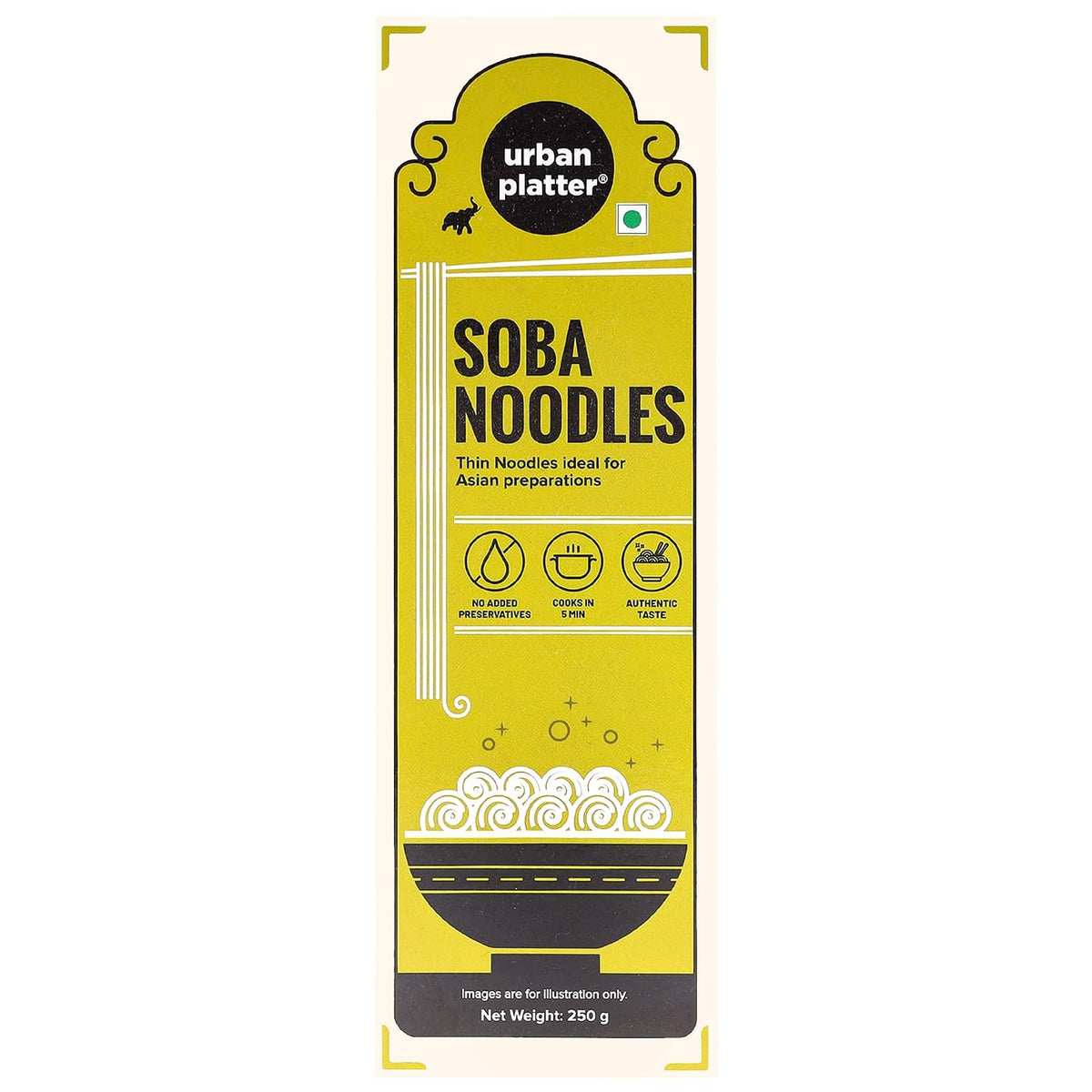 Urban Platter Soba Noodles, 250g (Thin Buckwheat Noodles, Ideal for Asian Preparations, No Added Preservatives) (Pack of 3)
