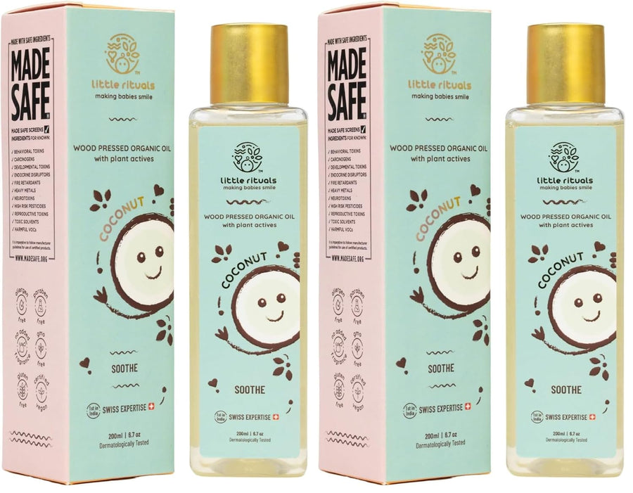Little Rituals Coconut Baby Massage Oil 200 ml (Pack of 2)