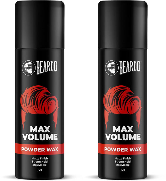 BEARDO Max Volume Powder Wax 10 gm | Strong Hold | Hair Styling Wax Set of 2 Hair Powder 20 g