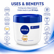 NIVEA Firming Body Cream with Q10 & Vitamin C, 48H Intensive Moisture, Helps Improve Skin Firmness & Elasticity, for All Skin Types, 400 ml