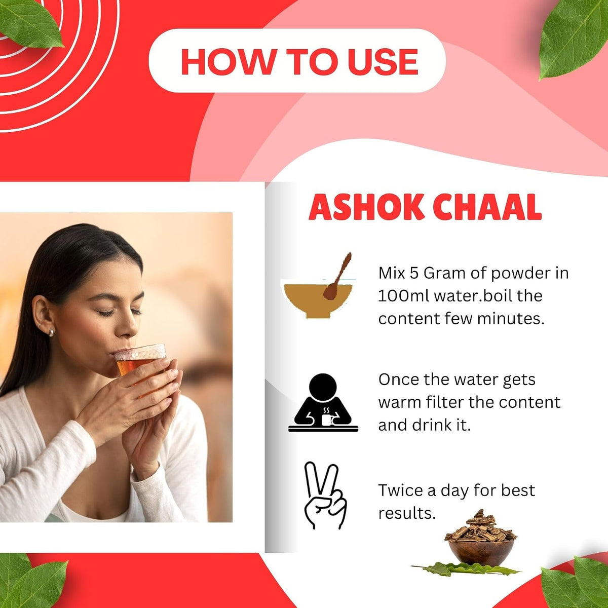 BrijBooti Ashok Chaal 200 Gr - Ashoka Bark - Saraca Ashoka Bark - Ashok Tree