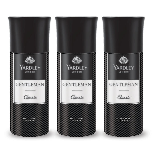 Yardley London Gentleman Classic Deodorant Body Spray For Men, 220ml Each (Pack Of 3)
