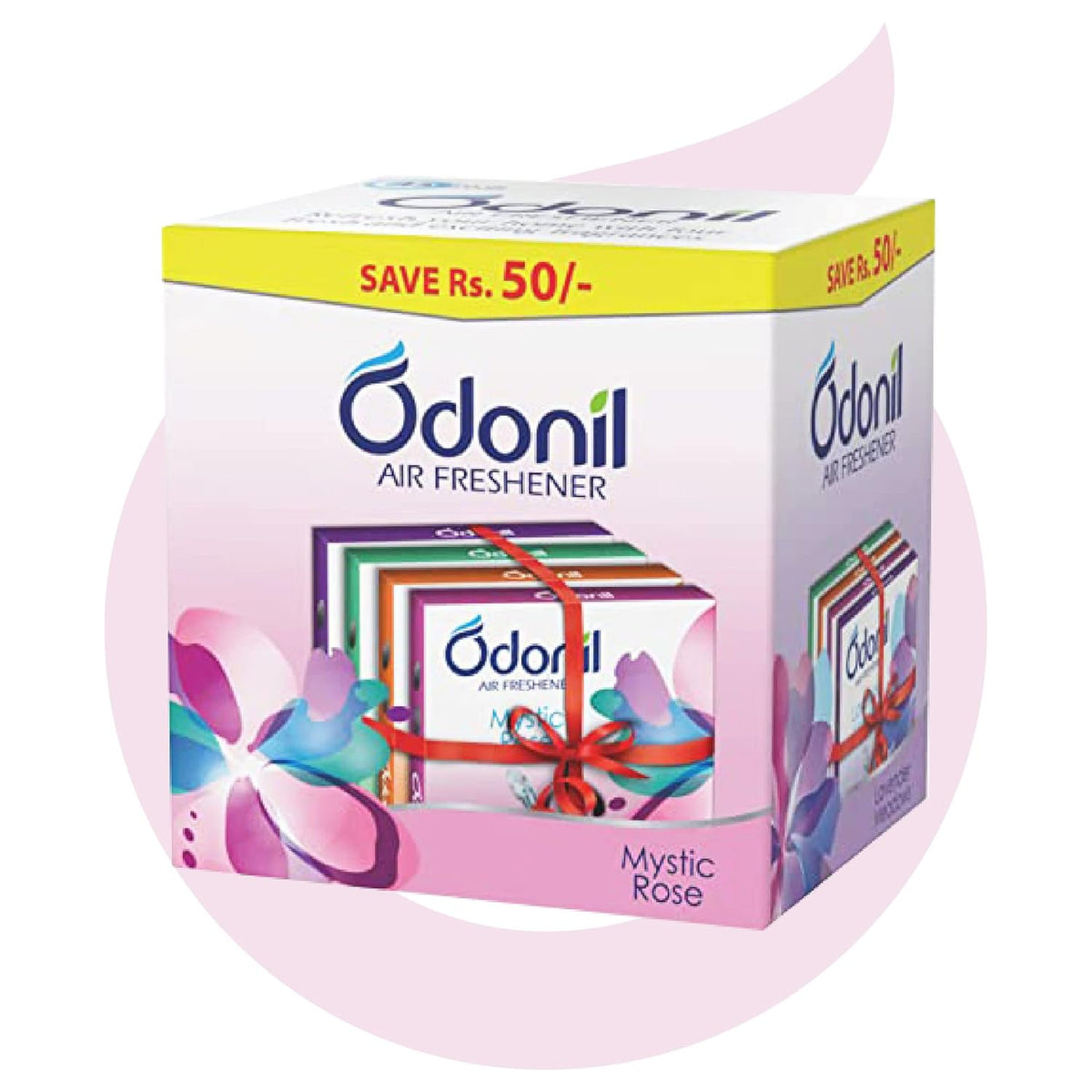 Odonil Bathroom Air Freshener Blocks 288g (72g*4) | Mixed Fragrances & Odonil Bathroom Air Freshener Zipper Mix -30gm Citrus, Jasmine, Lavender(10gm*3)