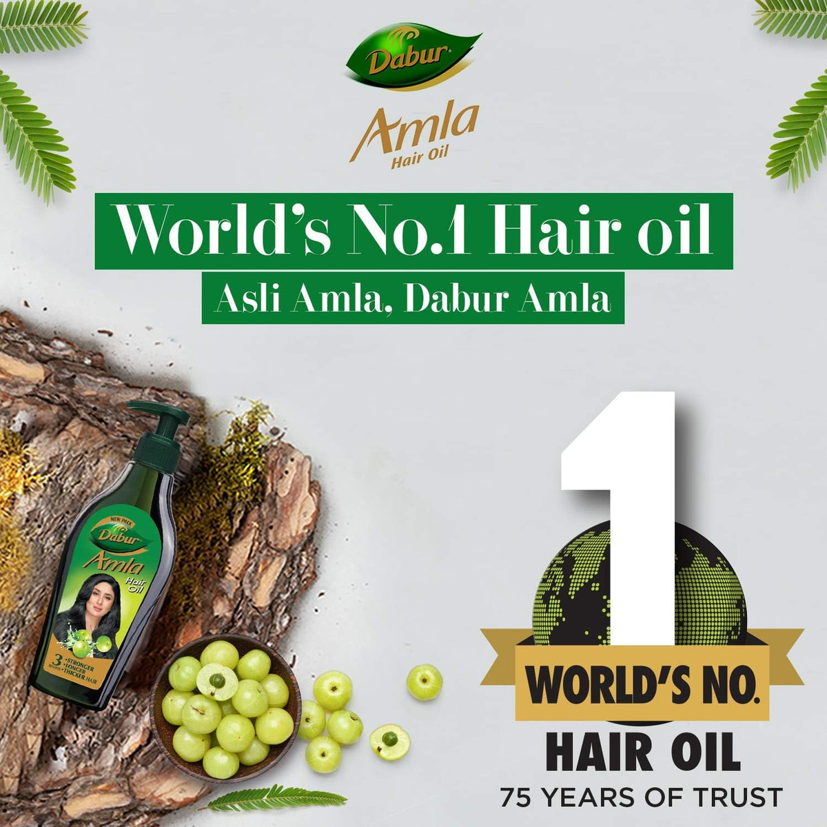 Dabur Amla Hair Oil - 1100ml (550ml x 2) | For Strong, Long and Thick hair | Nourishes Scalp | Controls Hair Fall, Strengthens Hair & Promotes Hair Growth