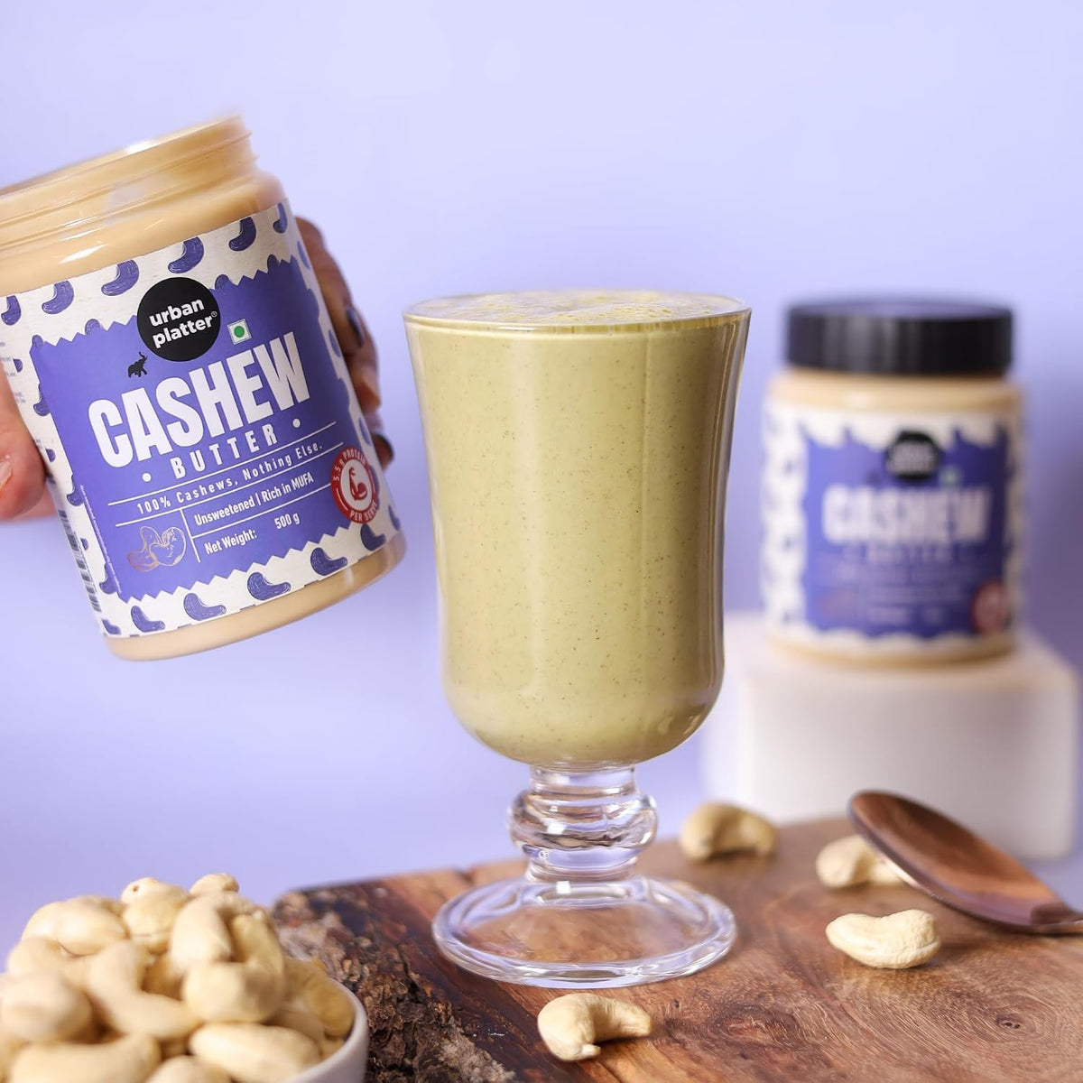 Urban Platter Cashew Butter, 500g (Rich & Creamy | Single Ingredient | Keto-Friendly)
