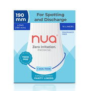 Nua Everyday Comfort Panty Liner for Women Daily Use | Pack of 16 liners 190mm | For White Discharge, Spotting & Non Period Leakages | Individually Wrapped | Zero Irritation | Super-thin | Stays in Place | Instant Absorption | Softest Top sheet | 100% Toxic-Free | Panty Liner Pads Sanitary Napkins