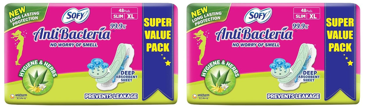 Sofy Anti Bacteria Extra Long Sanitary Pads - Slim (Pack of 96 Pads)