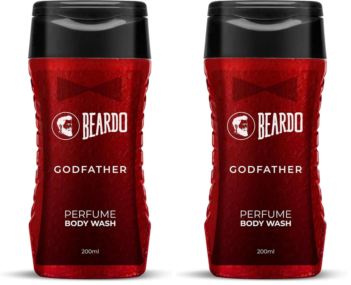 Beardo Godfather Body Wash for Men, 200ml | Powerful and Energising Bodywash for Men | Luxurious Lather and Refreshing Shower Gel | Goodness of Licorice Extract for Long Lasting Fragrance (Pack of 2)