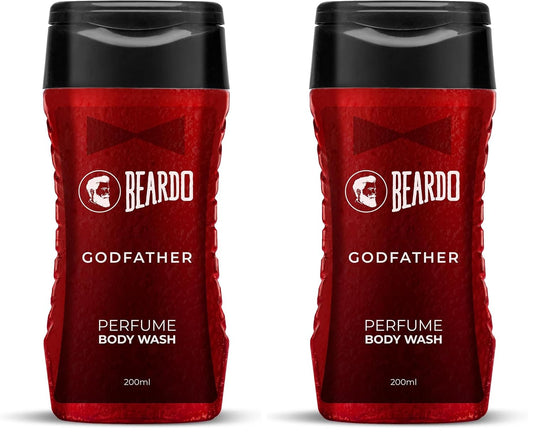 Beardo Godfather Body Wash for Men, 200ml | Powerful and Energising Bodywash for Men | Luxurious Lather and Refreshing Shower Gel | Goodness of Licorice Extract for Long Lasting Fragrance (Pack of 2)
