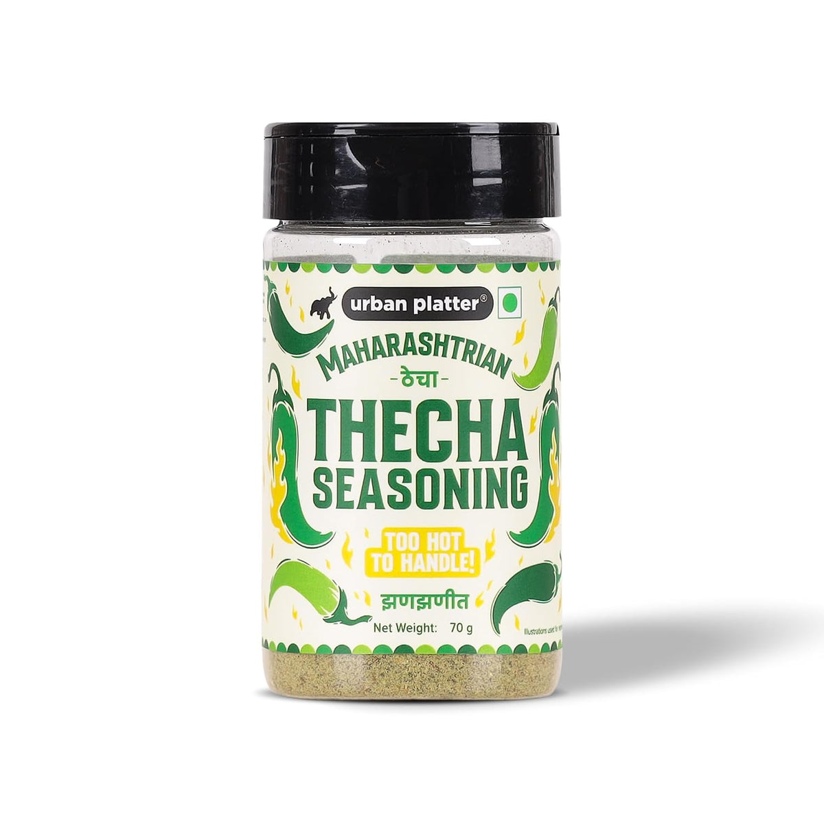 Urban Platter Thecha Seasoning, 70g (Authentic Maharashtrian Condiment | Bold Chilli, Garlic & Peanut Blend | Perfect for Fries, Pasta & Rice)
