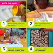 Fevicryl DIY Art of India Kalamkari Art kit | DIY Acrylic Painting Set with Acrylic Paints 12 Shades | Set of 2 Round Brushes | Pre-Designed Canvas 8 x10 | Ideal for Festive Gifting