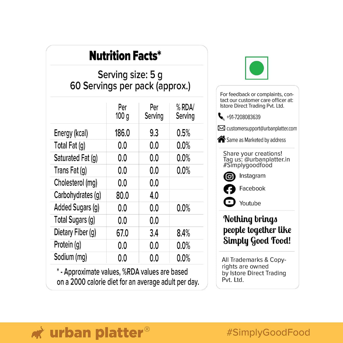 Urban Platter Isabgol, 150g (Whole Psyllium Husk, Rich in Dietary Fiber, Supports Digestive Health, Nature's Soluble Fiber)