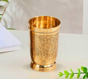 DSH Pure Brass Tumbler Glass Designer Drinking Water Glass Traditional Drinkware & Serveware Glass (1)