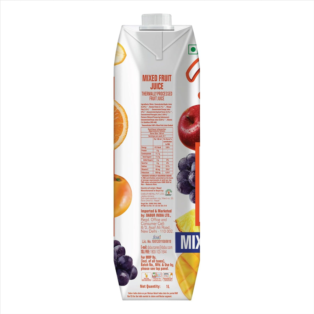Dabur Real Activ Mixed Fruit Juice - 1l