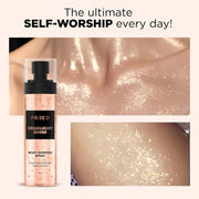 Beardo FREED Starlight Shine Ultra-Fine Shimmer Spray With Peach Musk Body Mist For Women | Luxury Shimmer Spray | Instant Glow, Long Lasting, Premium Fragrance For Women -100Ml