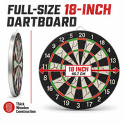 Toy Imagine 18 Inch Double-Sided Dart Board Set with 6 Darts