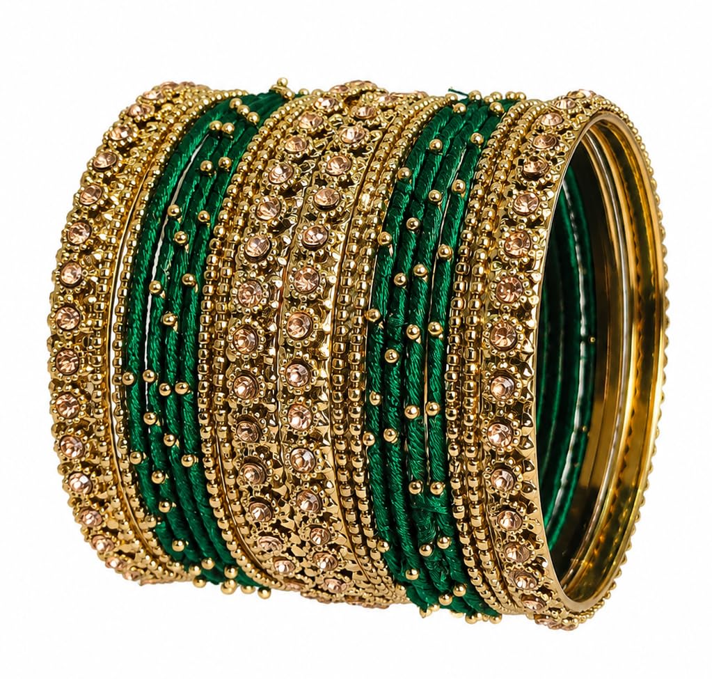 NMII Get your traditions Valentine Gift for Girls & Women Silk Thread Bangle Set With Zircon For Womne & Girls