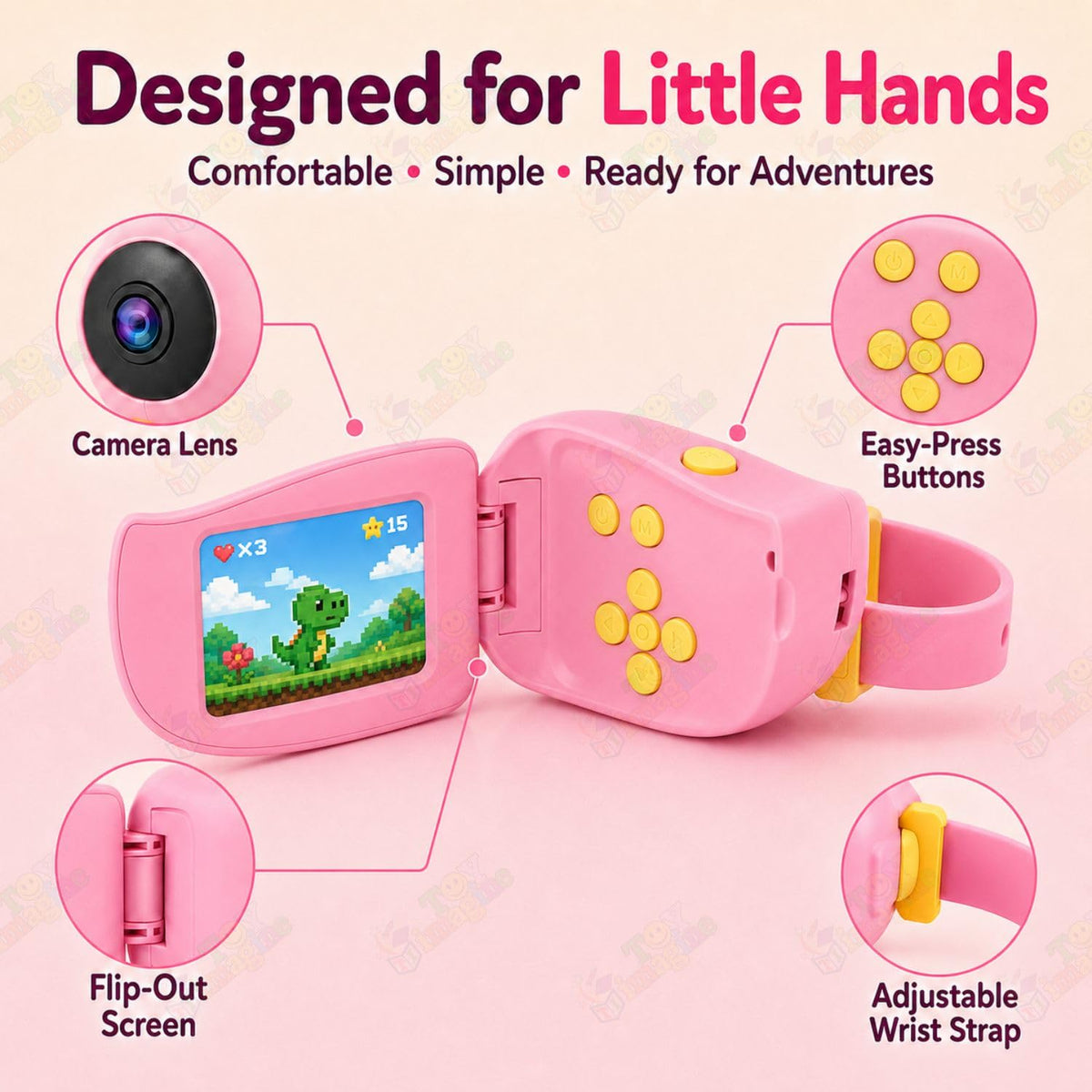 Toy Imagine Kids Digital Camera 1080P with 2-Inch Screen & Games