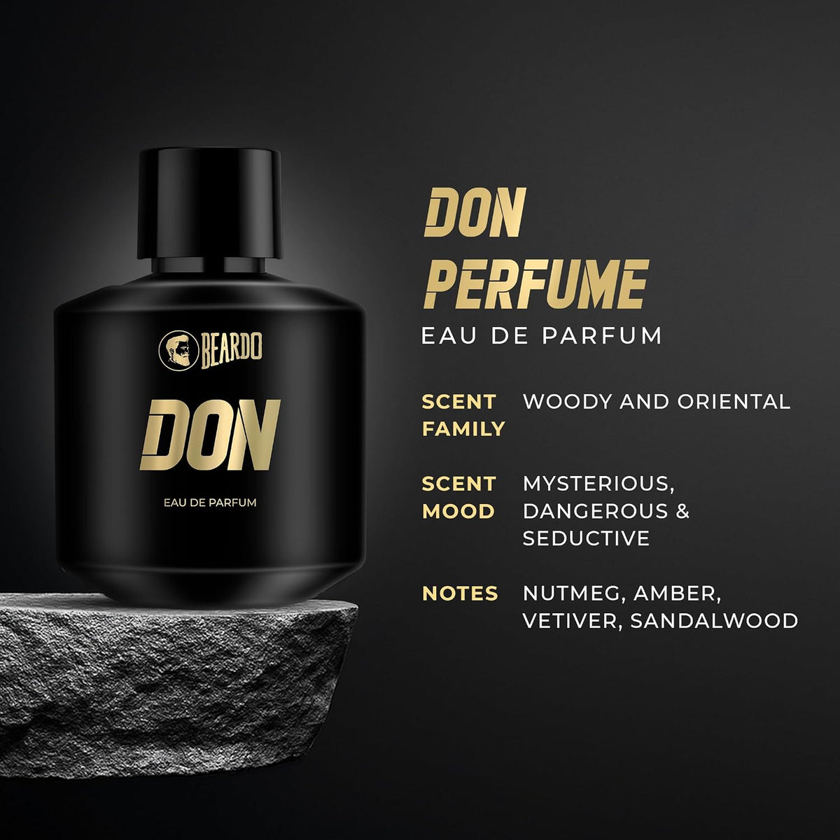Beardo Don Perfume for Men,100ml | With Melon, Jasmin, Vanilla Intense Fresh | Strong Long Lasting Mens Perfume | EAU DE PARFUM Men | Gift For Men | Gift for husband | Gift for boyfriend